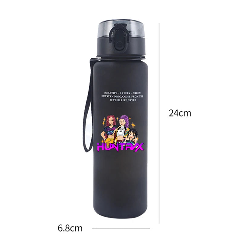 650ml KPop Demon Hunting Series Water Bottle Pop-up Lid Hot Movies Frosted Drink Cup Leak Proof Portable Tour Hiking Sports Gift