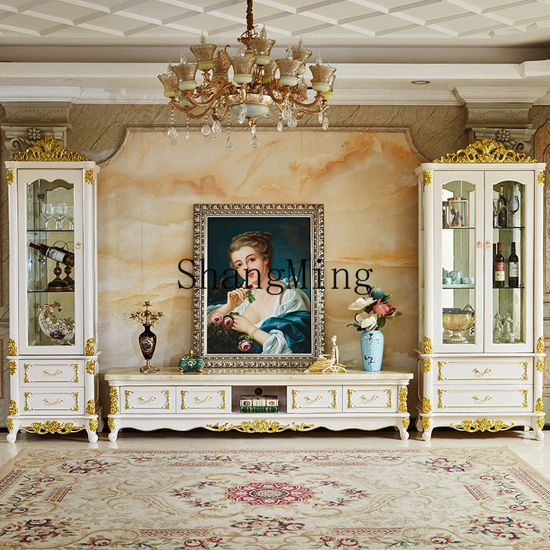 DHY household solid wood glass display cabinet dining room single and double door cabinet storage cabinet