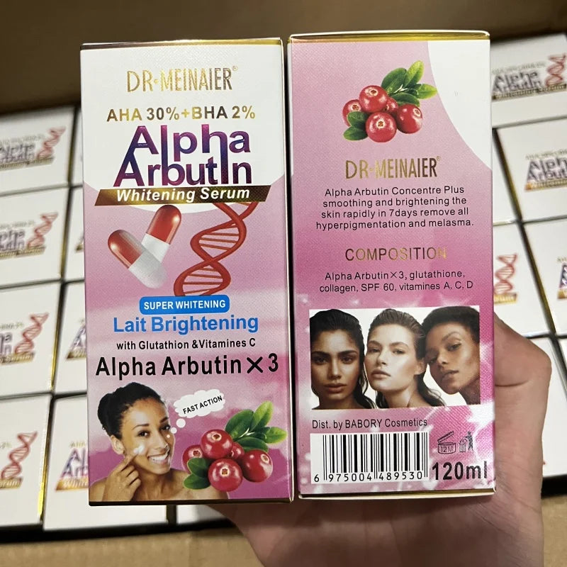 AHA 30%+ BHA 2% Alpha Arbutin X3 Serum Lait Brightening with Glutathion &Vitamines C Smooth Moisturizing Dark Dullness Skin