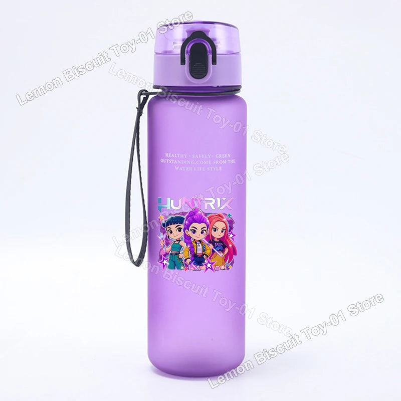 650ml KPop Demon Hunting Series Water Bottle Pop-up Lid Hot Movies Frosted Drink Cup Leak Proof Portable Tour Hiking Sports Gift