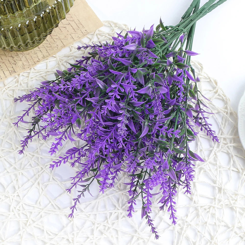 Artificial Flower Plastic Lavender Fake Plant Wedding Home Garden Decoration Bridal Bouquet Photography Props Household Products
