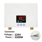 110V/220V Instant Water Heater 3000W/5500W Wall-Mounted Electric Heaters for Bathroom Hot Water Shower and Home Kitchen Heating