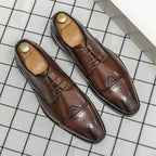 2022 High Quality Handmade Oxford Dress Shoes Men Genuine Cow Leather Suit Shoes Footwear Wedding Formal Italian Shoes Casual