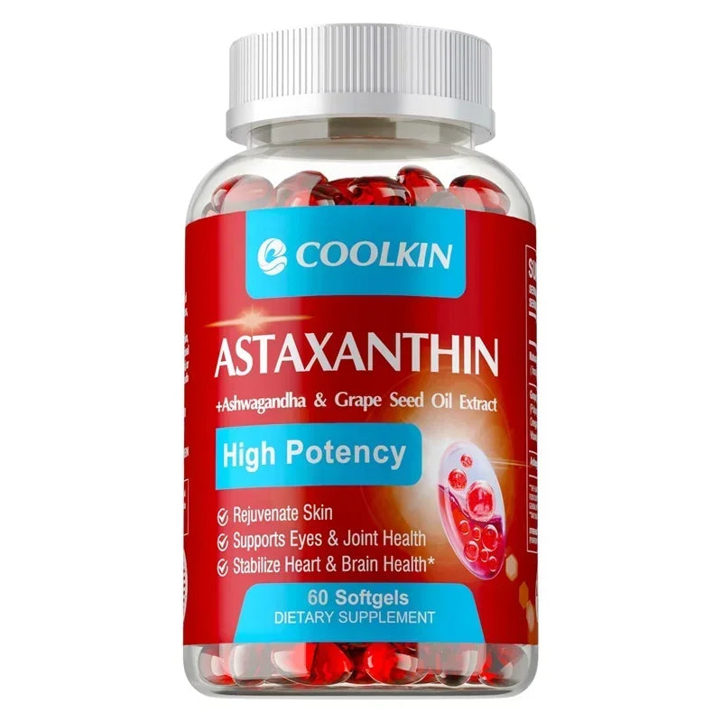 Astaxanthin Capsules - Promotes Cardiovascular Health and Accelerates Metabolism supporting Eye, Joint and Skin Health