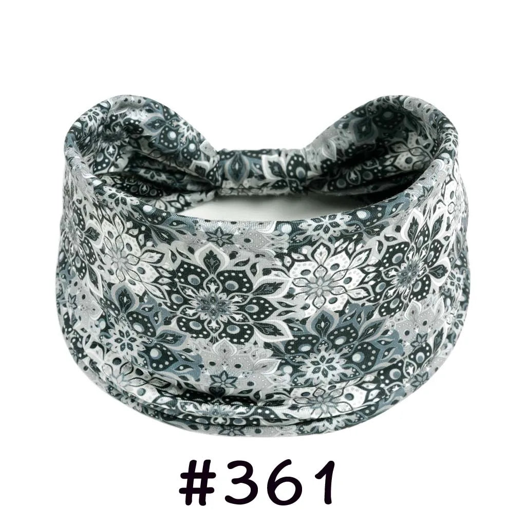 Boho Headbands for Women Knotted Wide Headwrap Turban Yoga Workout Head Bands Stretch Hiarbands Cotton Bandana Hair Accessories