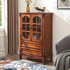 American solid wood wine cabinet, living room single door