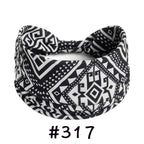 Boho Headbands for Women Knotted Wide Headwrap Turban Yoga Workout Head Bands Stretch Hiarbands Cotton Bandana Hair Accessories