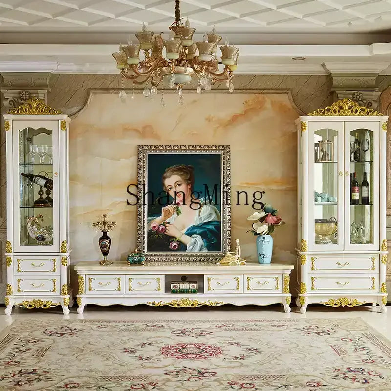 DHY household solid wood glass display cabinet dining room single and double door cabinet storage cabinet