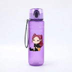 650ML KPop Demon Hunters Water Cup Trend Simple Frosted Sports Water Cup Boys Girl Portable Drop-proof Outdoor Fitness Jug Gift