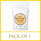 180/300 Vitamin D3 K2 Capsules with Coconut Oil - Vitamin D3 10000 iu Plus K2 (ML-7) 200 mcg, 300 Virgin Coconut Oil Softgels