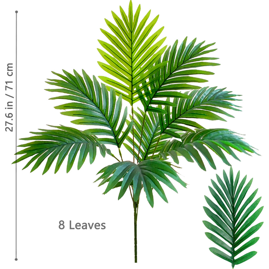 53-123cm  Artificial Palm Tree Tropical Fake Plant Green Plastic Palm Leaf Branches Suitable for Home Garden Decoration