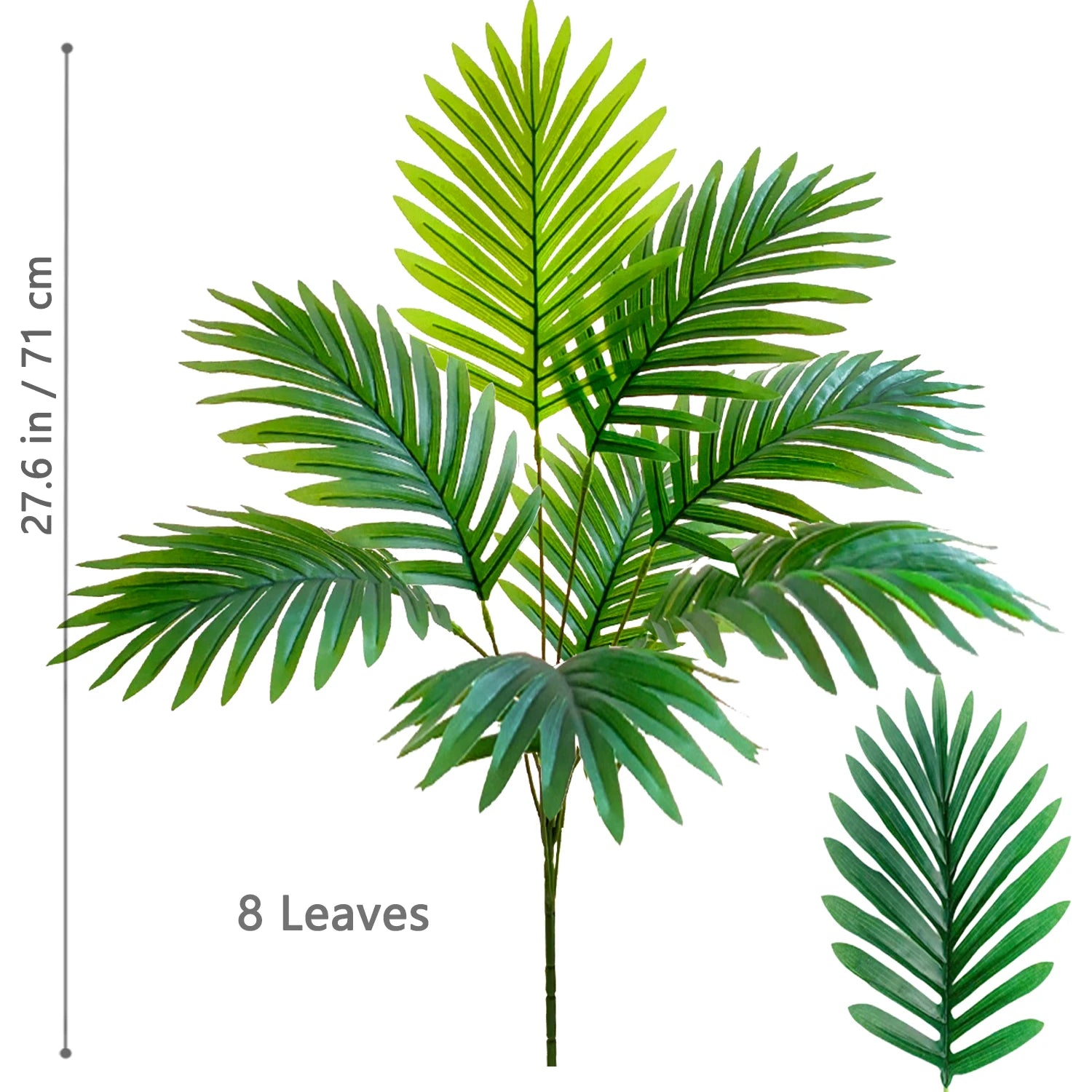 53-123cm  Artificial Palm Tree Tropical Fake Plant Green Plastic Palm Leaf Branches Suitable for Home Garden Decoration