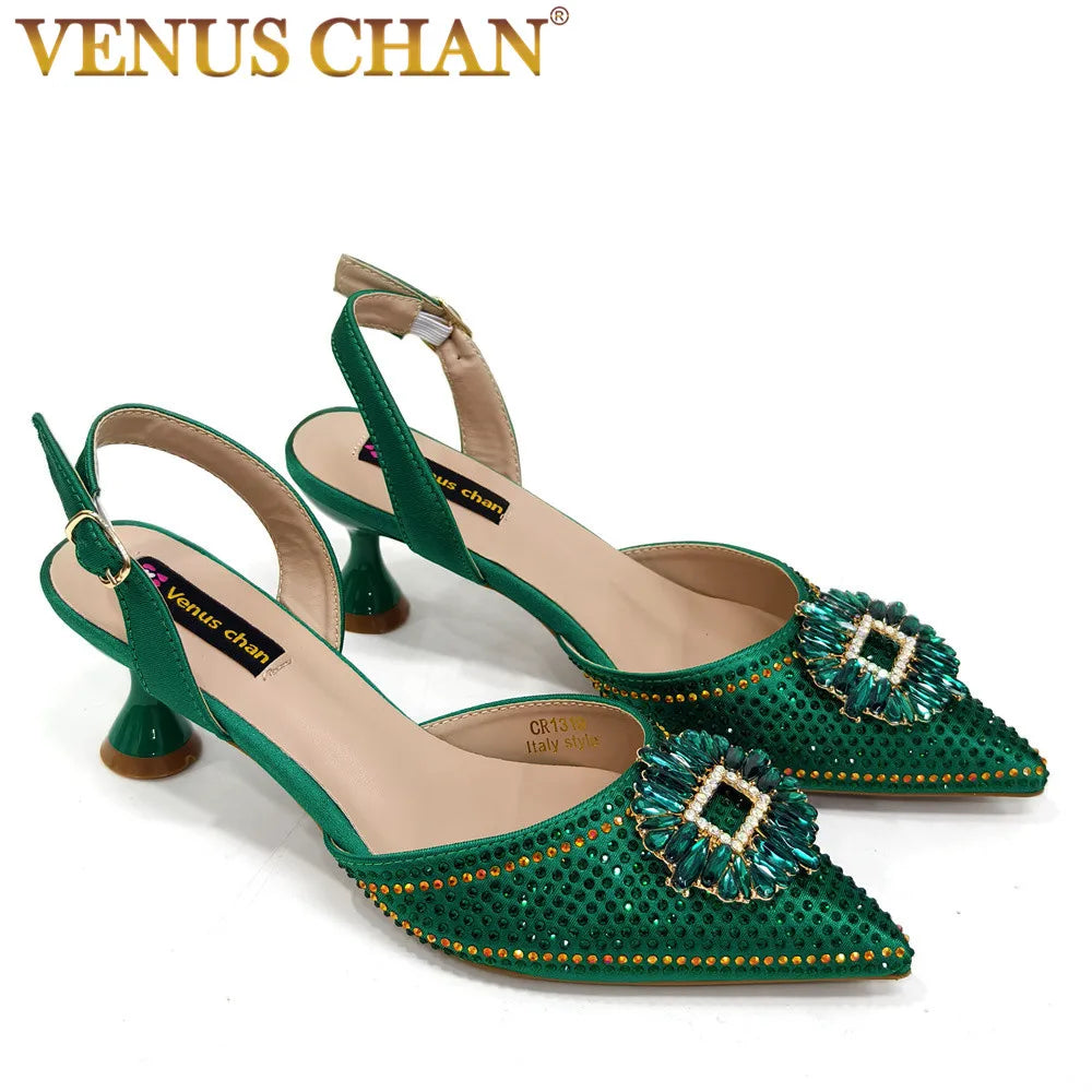 Nigerian Women's Sandals High-quality Italian Style African Women's Sandals Designer Brand-name Luxury Shoes 2025 Women Shoes