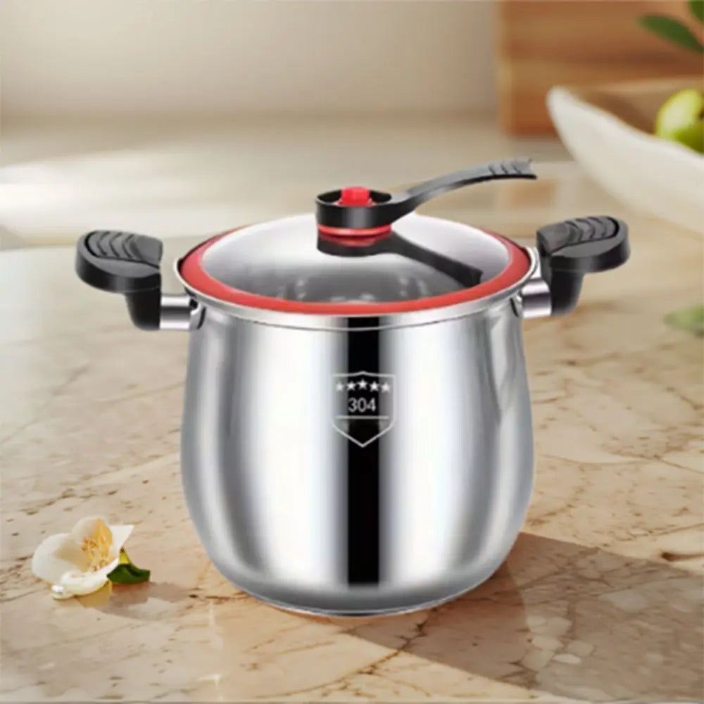 Durable 304 Stainless Steel Micro-Pressure Cooker 8 L Non-Stick Stockpot Large Capacity Anti-scalding Soup Pot Porridge