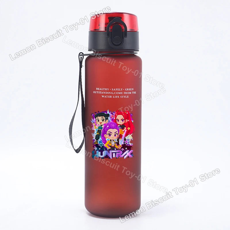 650ml KPop Demon Hunting Series Water Bottle Pop-up Lid Hot Movies Frosted Drink Cup Leak Proof Portable Tour Hiking Sports Gift