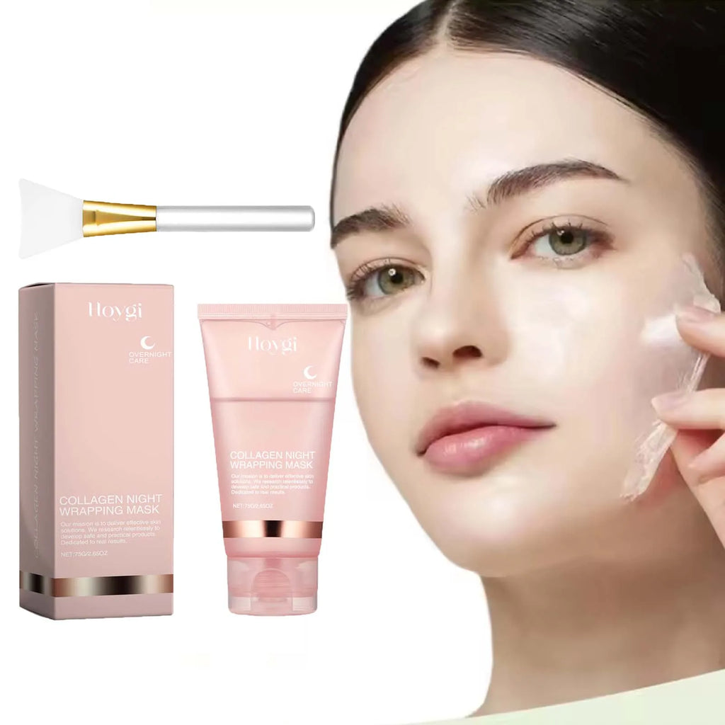 Collagen Peel-off Mask Deep Hydrating Fade Fine Lines Firming Shrink Pores Brightening Overnight Wrapping Mask Face Skin Care