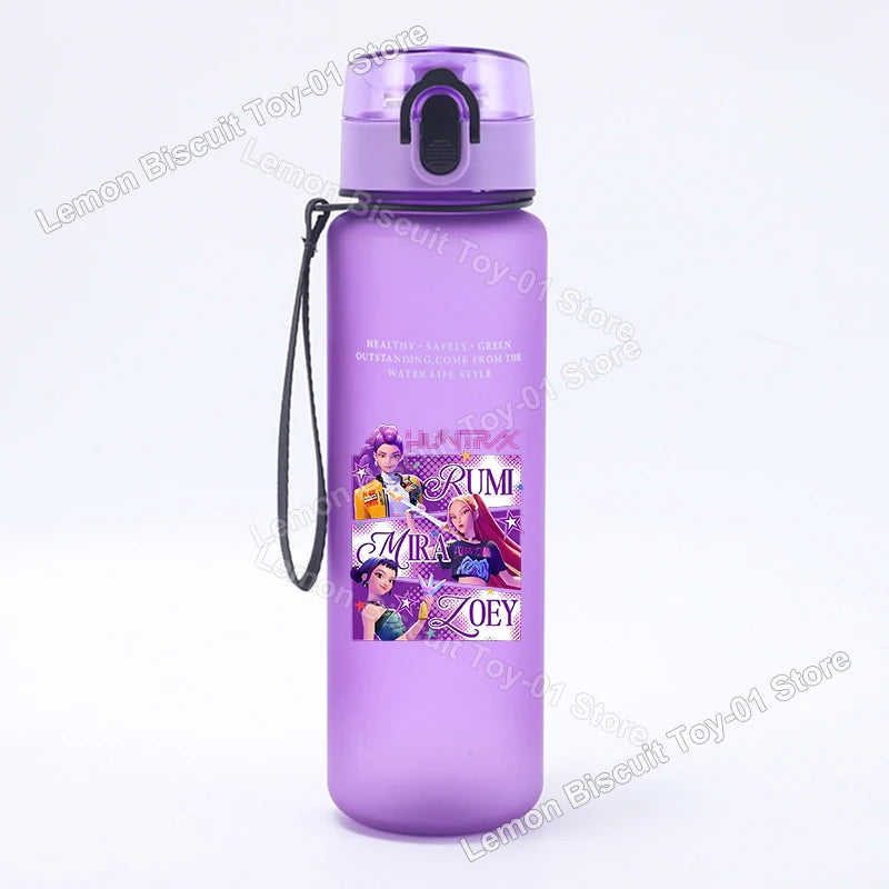 650ml KPop Demon Hunting Series Water Bottle Pop-up Lid Hot Movies Frosted Drink Cup Leak Proof Portable Tour Hiking Sports Gift