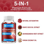 Astaxanthin 24mg - Remium Antioxidant, Natural Support for Post-Exercise Recovery + Joint, Skin, Eye Health - 120 Capsules