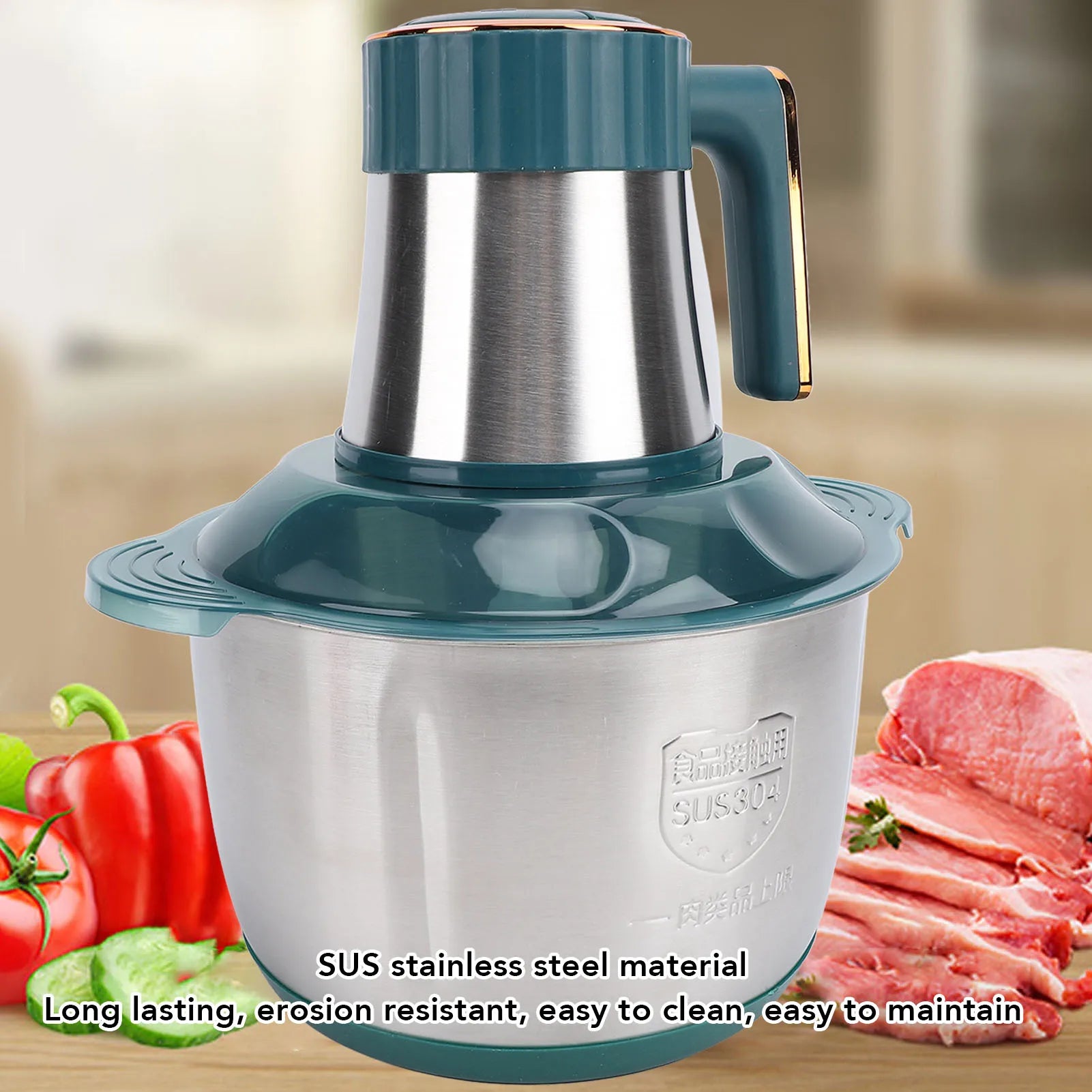Electric Meat Grinder 500W 5L Stainless Steel Multifunctional Food Processor Meat Blender for Vegetables Fruits and Nuts