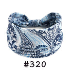 Boho Headbands for Women Knotted Wide Headwrap Turban Yoga Workout Head Bands Stretch Hiarbands Cotton Bandana Hair Accessories