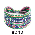 Boho Headbands for Women Knotted Wide Headwrap Turban Yoga Workout Head Bands Stretch Hiarbands Cotton Bandana Hair Accessories