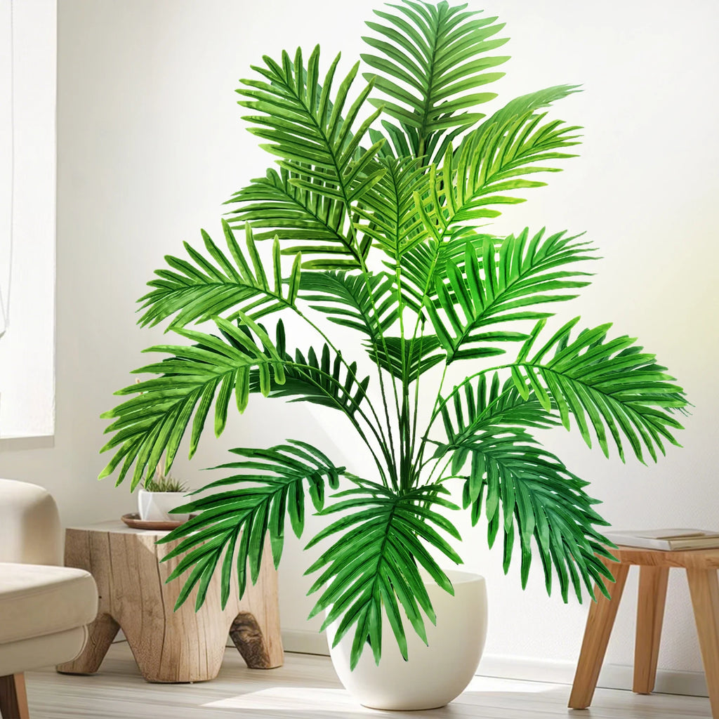 53-123cm  Artificial Palm Tree Tropical Fake Plant Green Plastic Palm Leaf Branches Suitable for Home Garden Decoration