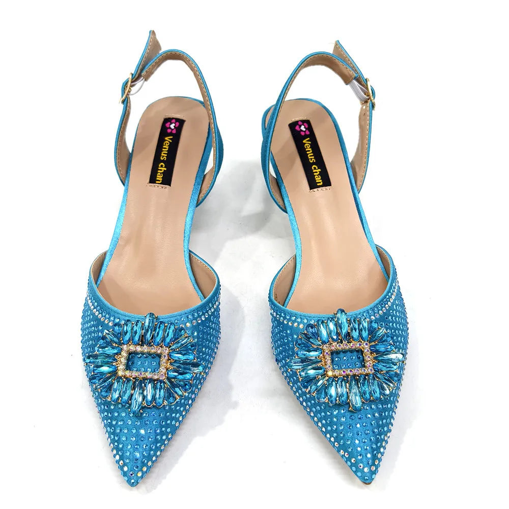 Nigerian Women's Sandals High-quality Italian Style African Women's Sandals Designer Brand-name Luxury Shoes 2025 Women Shoes