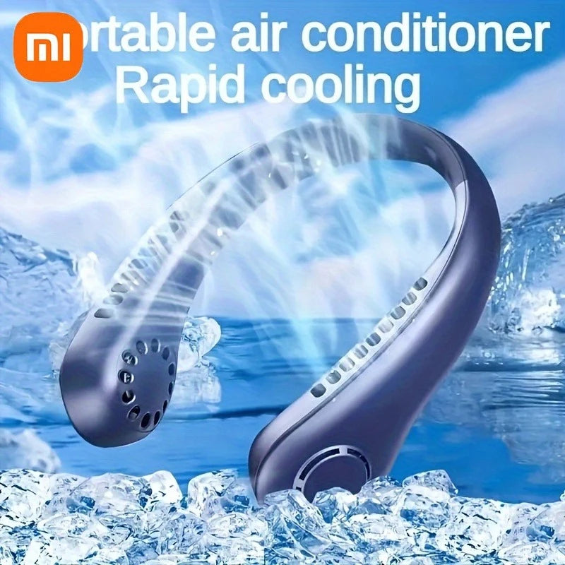 Xiaomi New Hanging Neck Fan 360 Degrees Hanging Neck Fan Portable Cooling Fan USB Bladeless Surround Air Outlet Rechargeable