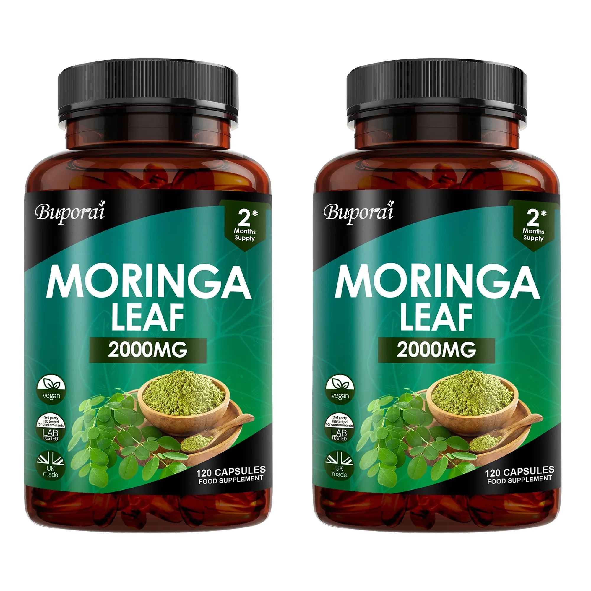 Moringa Leaf Capsules - Supports Digestive and Intestinal Health, Antioxidants, Nourishes Skin, Improves Energy Levels