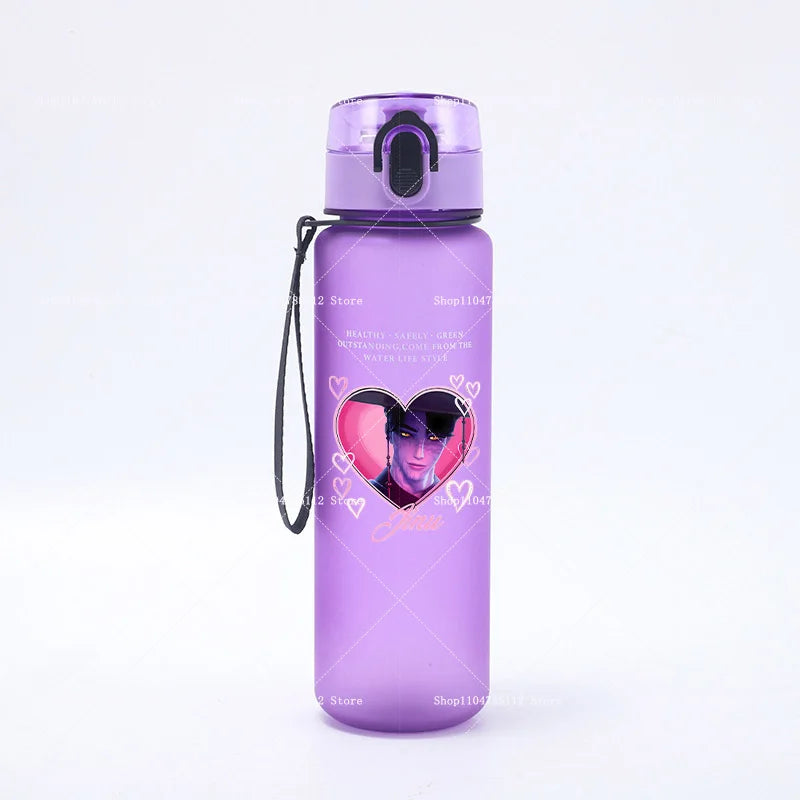 650ML KPop Demon Hunters Water Cup Trend Simple Frosted Sports Water Cup Boys Girl Portable Drop-proof Outdoor Fitness Jug Gift