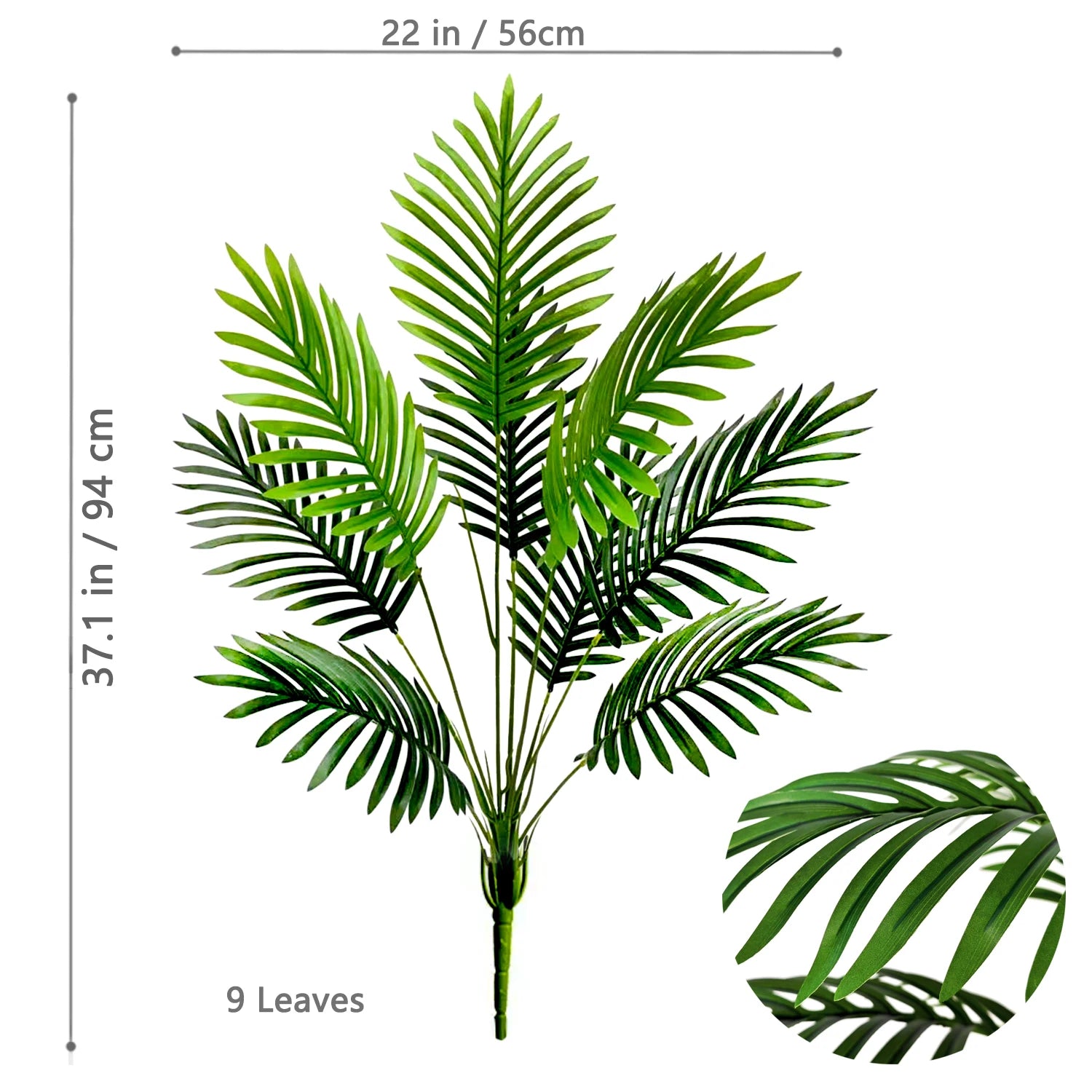 53-123cm  Artificial Palm Tree Tropical Fake Plant Green Plastic Palm Leaf Branches Suitable for Home Garden Decoration