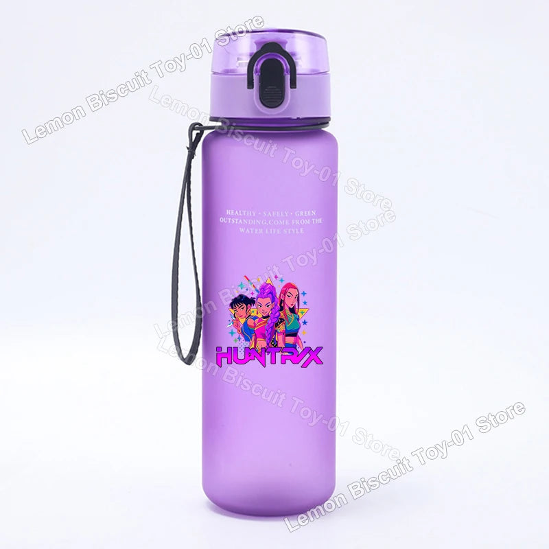 650ml KPop Demon Hunting Series Water Bottle Pop-up Lid Hot Movies Frosted Drink Cup Leak Proof Portable Tour Hiking Sports Gift