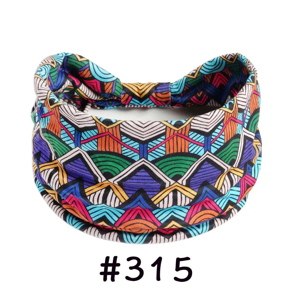 Boho Headbands for Women Knotted Wide Headwrap Turban Yoga Workout Head Bands Stretch Hiarbands Cotton Bandana Hair Accessories