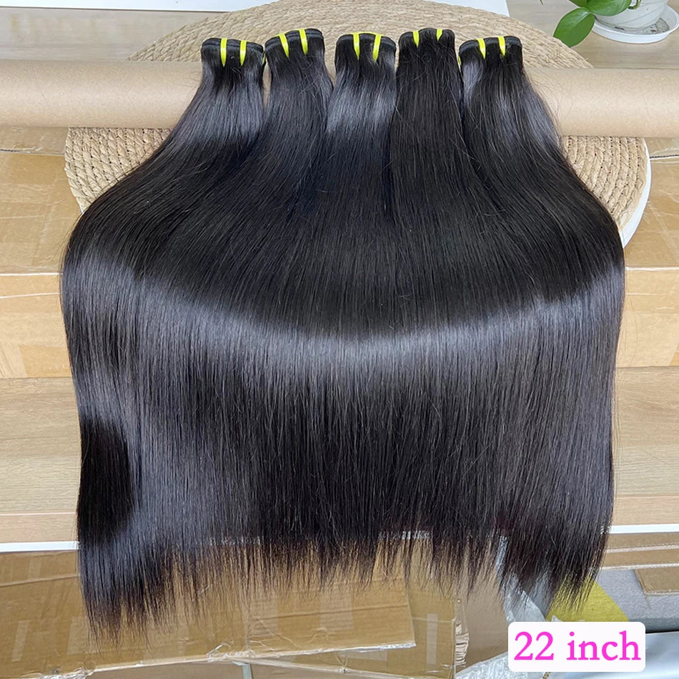 Bone Straight 100% Unprocessed Raw Virgin Human Hair Bundles 10-36 inches Hair Weave Extensions #1B Natural Color For Women