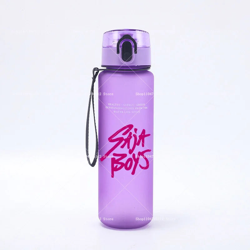 650ML KPop Demon Hunters Water Cup Trend Simple Frosted Sports Water Cup Boys Girl Portable Drop-proof Outdoor Fitness Jug Gift