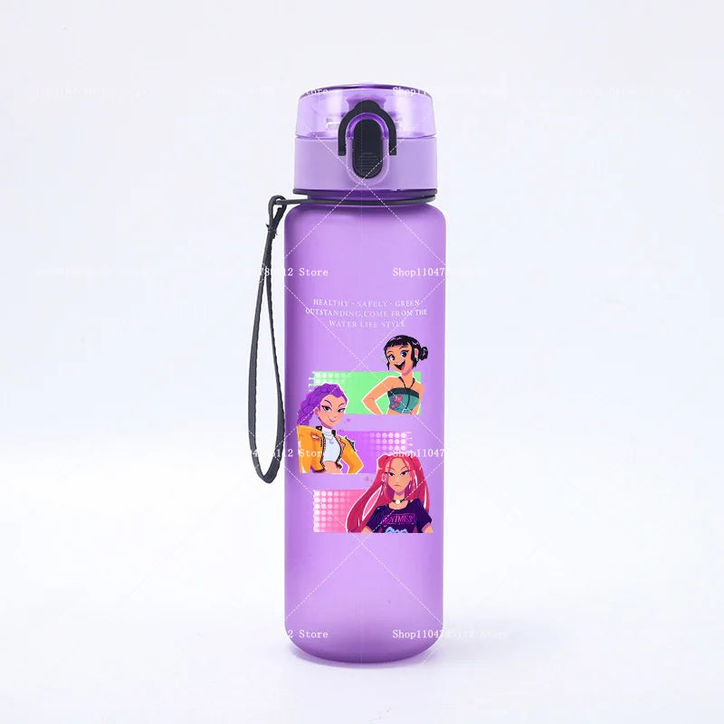 650ML KPop Demon Hunters Water Cup Trend Simple Frosted Sports Water Cup Boys Girl Portable Drop-proof Outdoor Fitness Jug Gift