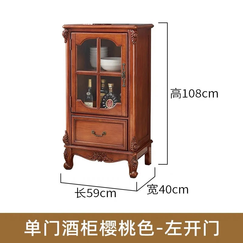 American solid wood wine cabinet, living room single door