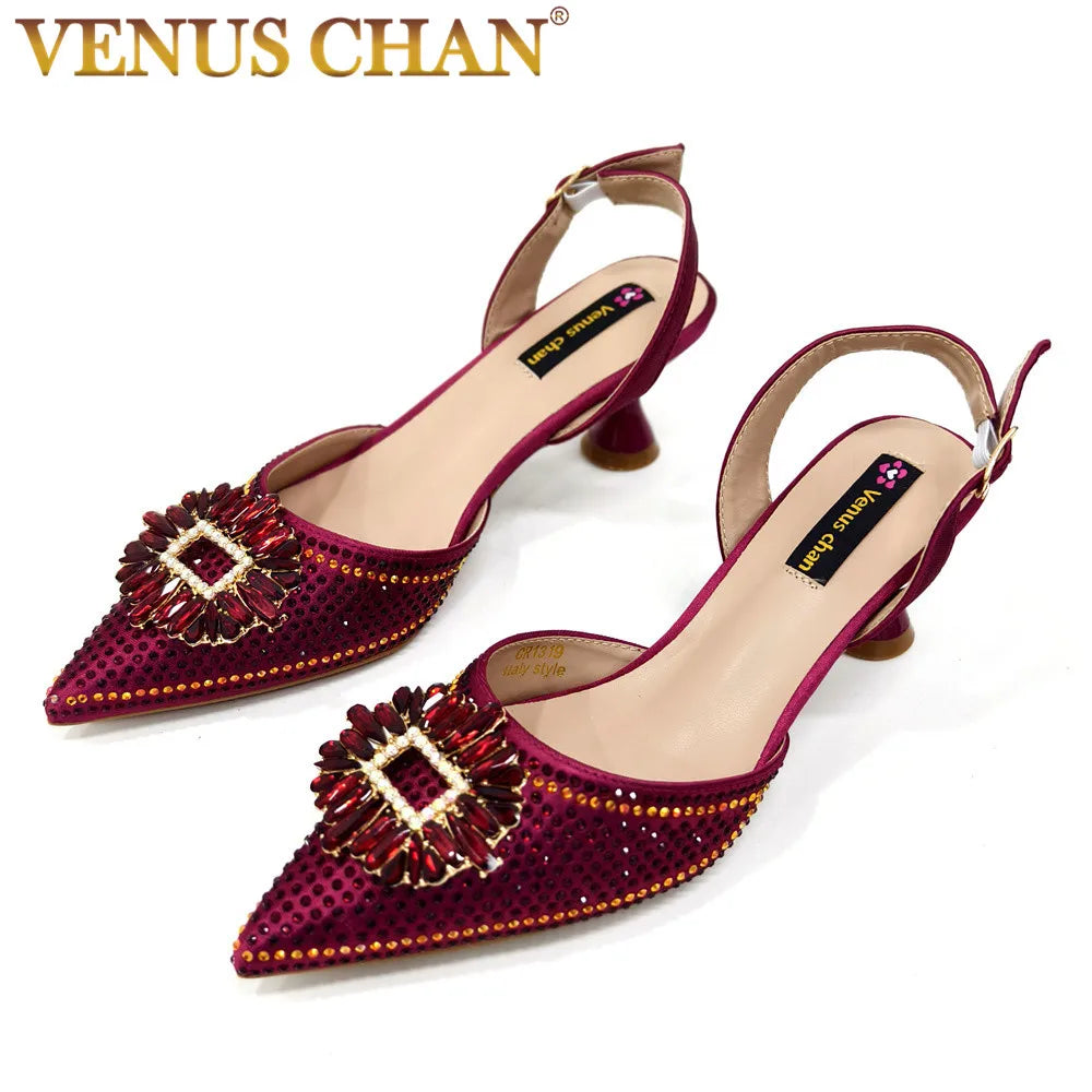 Nigerian Women's Sandals High-quality Italian Style African Women's Sandals Designer Brand-name Luxury Shoes 2025 Women Shoes