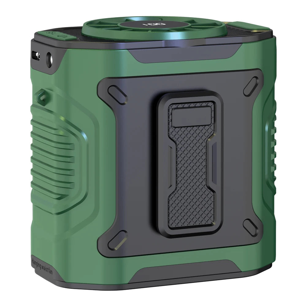 4000mAh Waist Clip Fan Rechargeable Personal Wearable Belt Clip Fan Portable Powerbank Flashlight Fan for Outdoor Camping Hiking