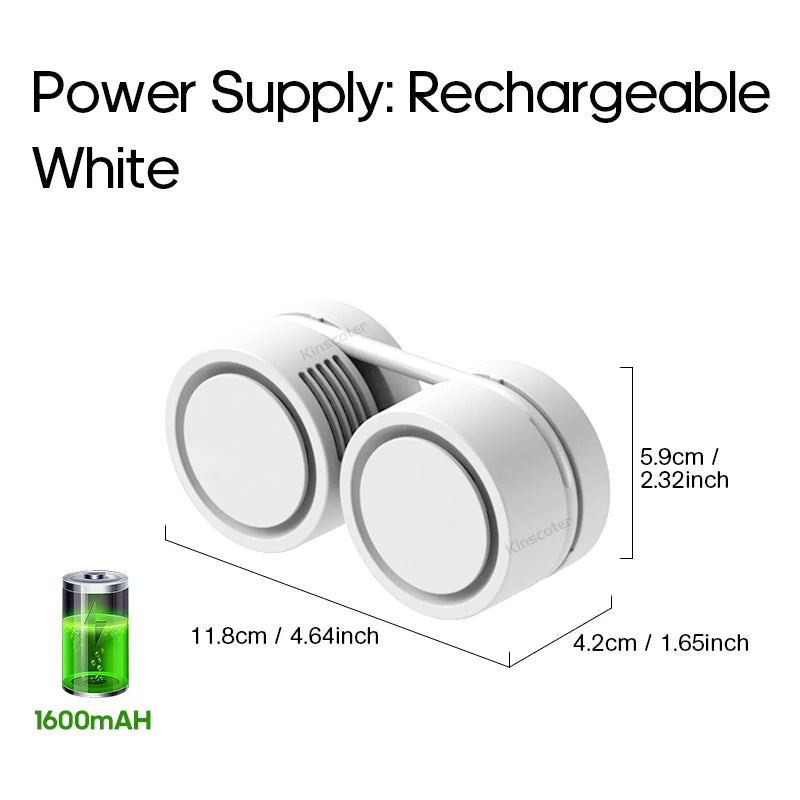 Ventilateur de Cou 1600mAh - Portable Sans Pales Rechargeable USB Mini Électrique