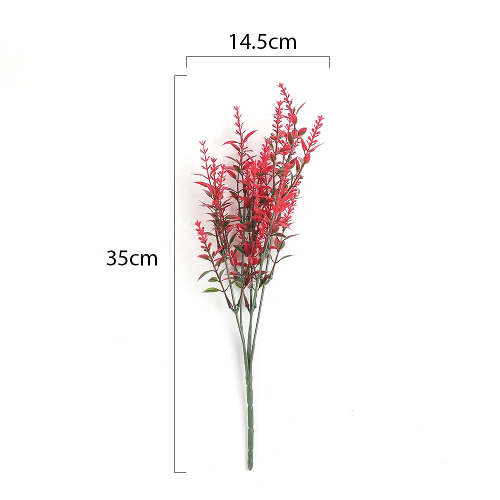 Artificial Flower Plastic Lavender Fake Plant Wedding Home Garden Decoration Bridal Bouquet Photography Props Household Products