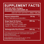 Astaxanthin 24mg - Remium Antioxidant, Natural Support for Post-Exercise Recovery + Joint, Skin, Eye Health - 120 Capsules