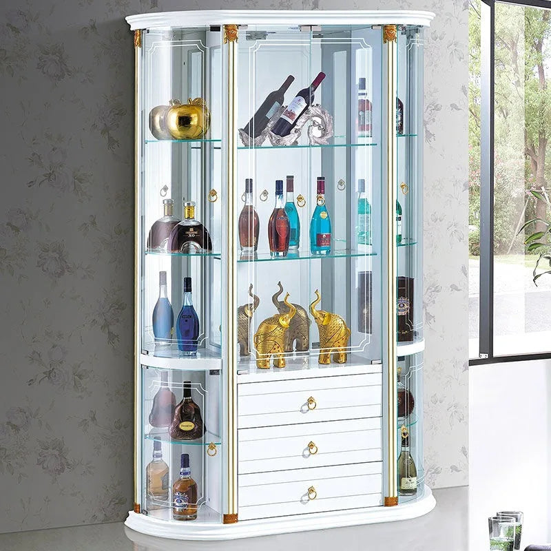 Customized. Y Ying 3 2025 New Wine Cabinet European Style Glass Wine Cabinet Wall Dining Room Sideboard Storage Curio Cabinet Li