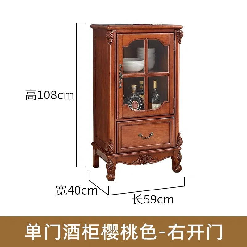 American solid wood wine cabinet, living room single door