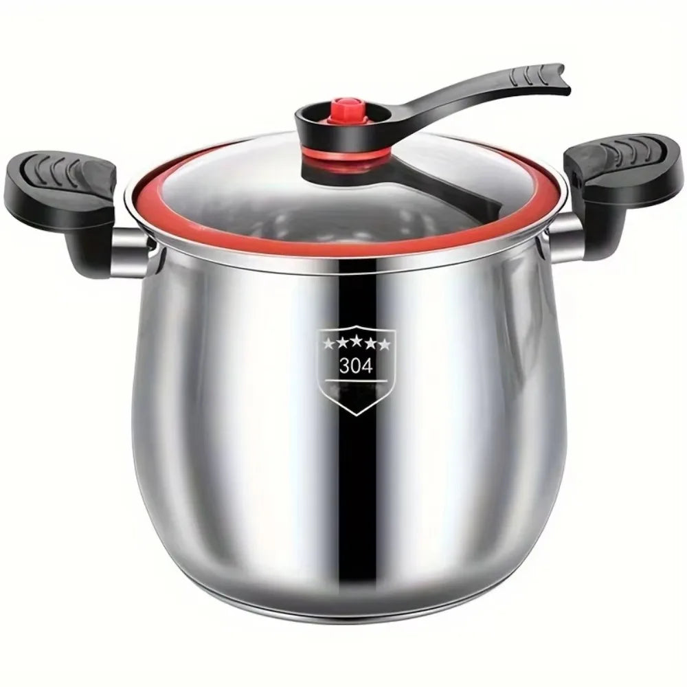 Durable 304 Stainless Steel Micro-Pressure Cooker 8 L Non-Stick Stockpot Large Capacity Anti-scalding Soup Pot Porridge