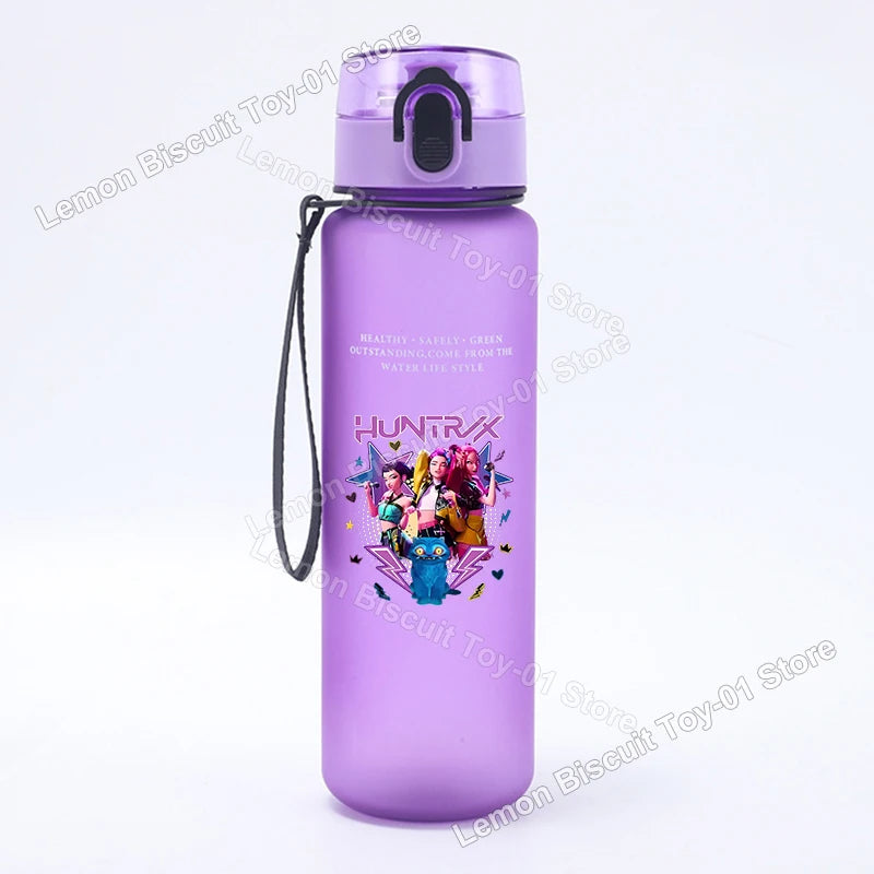 650ml KPop Demon Hunting Series Water Bottle Pop-up Lid Hot Movies Frosted Drink Cup Leak Proof Portable Tour Hiking Sports Gift