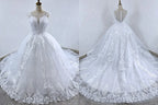 Brides Wedding Dress V-neck Luxury Lace Wedding Gown With Train Classic Ball Gown Plus Size Customized Vestido De Noiva