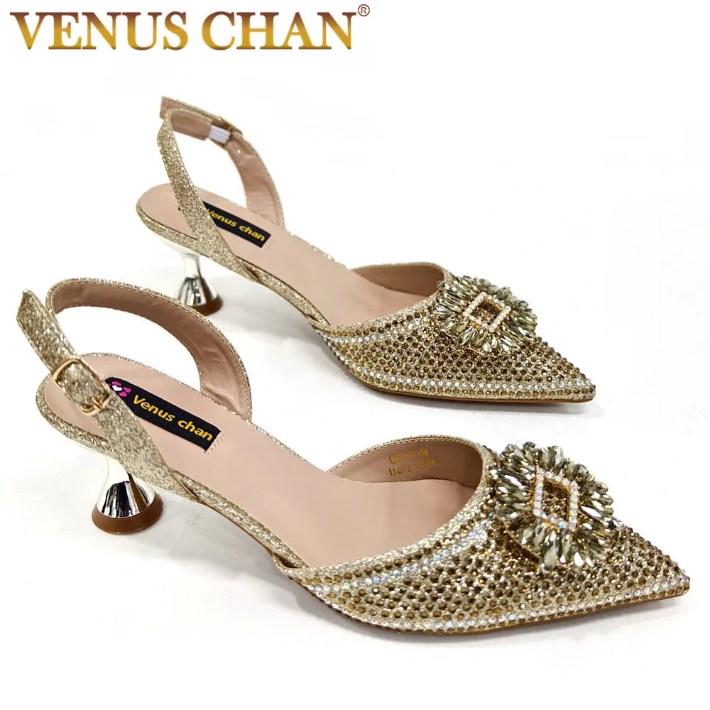 Nigerian Women's Sandals High-quality Italian Style African Women's Sandals Designer Brand-name Luxury Shoes 2025 Women Shoes