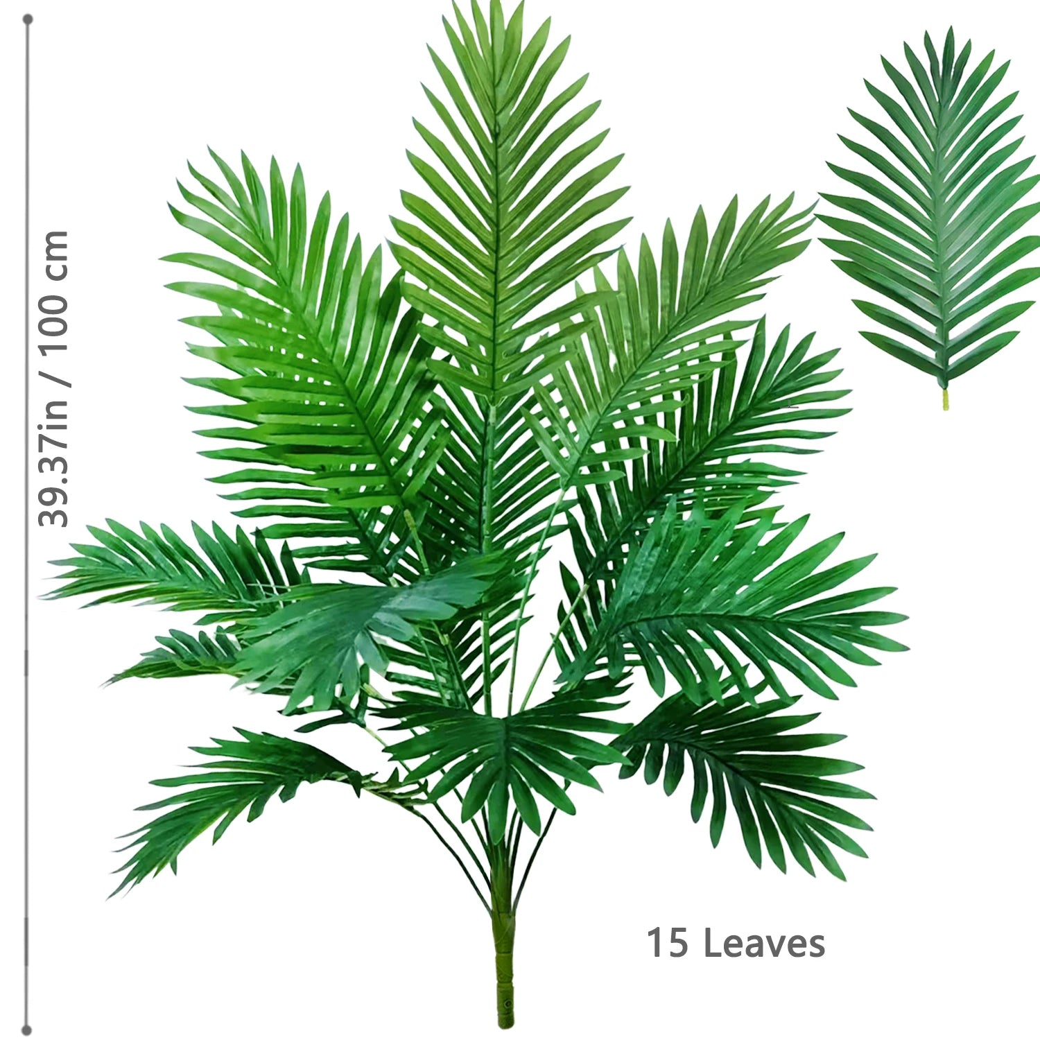 53-123cm  Artificial Palm Tree Tropical Fake Plant Green Plastic Palm Leaf Branches Suitable for Home Garden Decoration
