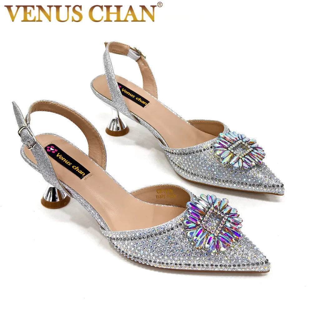 Nigerian Women's Sandals High-quality Italian Style African Women's Sandals Designer Brand-name Luxury Shoes 2025 Women Shoes